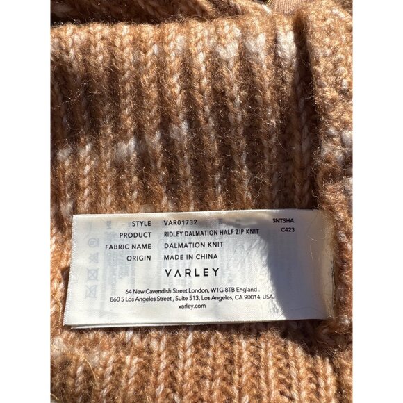 NWT Varley Ridley Dalmation Half Zip Knit Golden Bronze Egret Sweater M - Picture 10 of 14